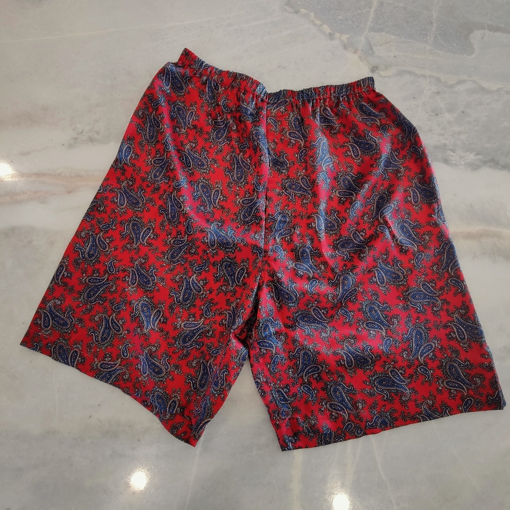 NWT Silk Pajama Set- Short Sleeves + Pants | Men's Vintage Asian Print PJ - Picture 6 of 8